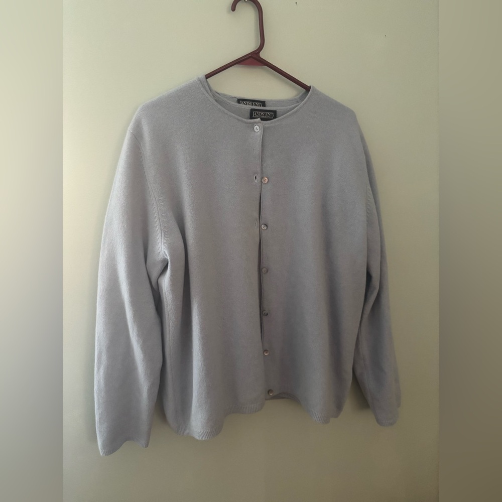 Lands' End Light Blue Cardigan and Shell Set - Picture 3 of 9